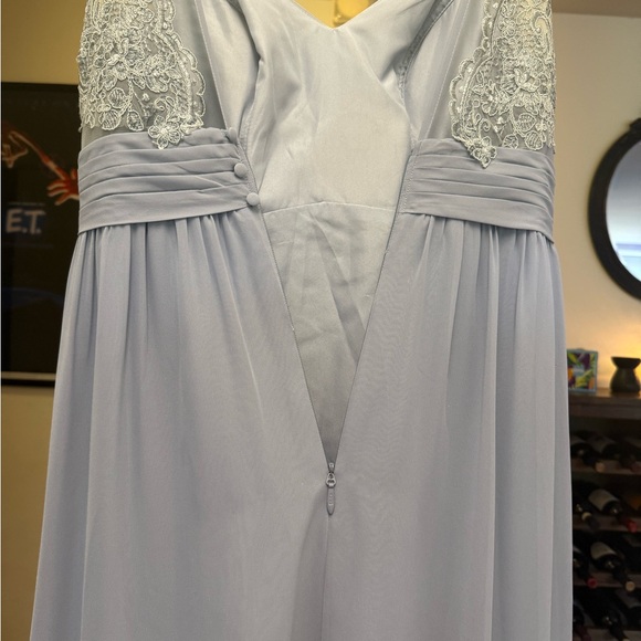 Azazie Blue Ruched Prom Dress - Picture 4 of 7